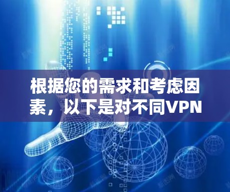 根据您的需求和考虑因素,以下是对不同VPN服务的分析和推荐 根据您的需求和考虑因素,以下是对不同VPN服务的分析和推荐