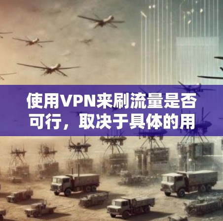 使用VPN来刷流量是否可行,取决于具体的用途和场景。以下是一些关键点来帮助你理解 使用VPN来刷流量是否可行,取决于具体的用途和场景。以下是一些关键点来帮助你理解