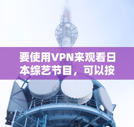 要使用VPN来观看日本综艺节目，可以按照以下步骤操作